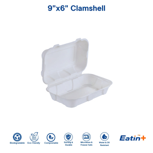 Contenant alimentaire à clapet 9x6 en bagasse de canne à sucre, compostable, biodégradable, micro-ondable, qualité alimentaire, pour gâteaux et plats à emporter - Vente chaude - Product Image 1