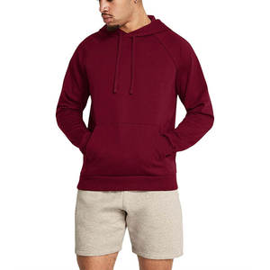 Maroon Pullover <b>Hoodie</b> Raglan Sleeve Slim Fit Design Kangaroo Pocket Unisex Style Men Women Casual Sweatshirt - Product Image 1