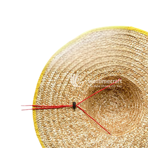 Sombrero de Paja para el Sol, Sombrero de Paja de Ala Ancha con Ribete Colorido y Correa Ajustable para la Barbilla, Sombrero de Playa para Verano, Jardinería y Agricultura - Product Image 2