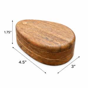 Best Quality Handcrafted Spice <b>Box</b> <b>Masala</b> Dabba Salt Rimmer with 2 Round Compartments & Spoon Acacia Wood Spice <b>Box</b> Set - Product Image 6