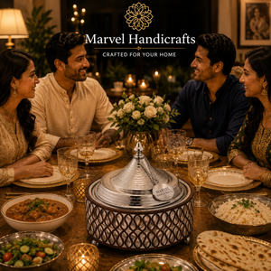 Cazuela de Tajín de Lujo de Madera con Rejilla y Acero Inoxidable Aislado, Tazón para Servir Hecho a Mano de Primera Calidad, Elegante Vajilla para Buffet y Regalo - Product Image 2