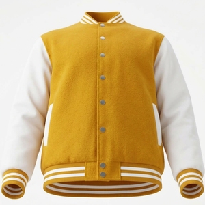 Men's Varsity Baseball <b>Jacket</b>-Direct Factory Supply Comfortable <b>Fleece</b> <b>Lined</b> Quick Dry Breathable & Eco-Friendly - Product Image 1