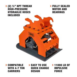 Compattatore di piastre idrauliche da 11,000 lbf con compatibilità per escavatore da 4-7 tonnellate 39 \ "TMG-ECP41 di capacità compatta - Product Image 3