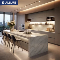 Meubles de cuisine sur mesure Allure Luxury Modern Kitchen Cabinet, finition laquée haute brillance, structure en contreplaqué.