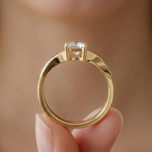 Vintage Princess Cut <b>Solitaire</b> Engagement <b>Ring</b> Custom Moissanite Proposal 925 Sterling <b>Silver</b> Gold Plated Wedding Anniversary - Product Image 2