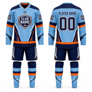 Custom MEGAMAPLE Ice Hockey Uniform Jersey Set Men's Sportswear Opera <b>Hand</b> <b>Warmer</b> All Seasons 100% Polyester Heat-Transfer - Product Image 1