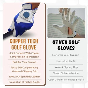 Gant de golf pour homme en tissu doux, respirant et confortable, conçu professionnellement avec système d'adhérence amélioré, en cuir Cabretta et fermeture auto-agrippante - Product Image 5