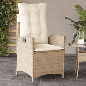 Juego de 2 Sillas Reclinables Beige para Jardín, Muebles de Patio - Product Image 3
