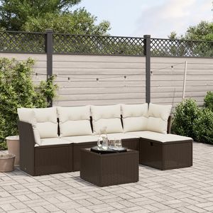 Conjunto de Sofás Modulares Grandes de Ratán PE Marrón para Jardín, Elegante Espacio de Vida al Aire Libre - Product Image 1