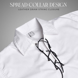 Camisa Ghillie Jacobita para Hombre de Alta Demanda, Traje Escocés de las Tierras Altas, Manga Larga con Cordones, Disfraz Renacentista Pirata OEM - Product Image 3