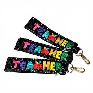 Llavero de Muñeca Ajustable con Cremallera y Cuentas KANT K Teacher, Diseño de Manzana, Hecho a Mano, Lindo Regalo para Mujeres y Niñas - Product Image 1