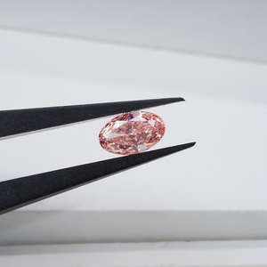 Diamantes CVD rosa de fantasía cultivados en laboratorio, sueltos, ovalados, en forma de corazón, color DEFGH, claridad VVS VS, con certificación Super IGI para anillo. - Product Image 1