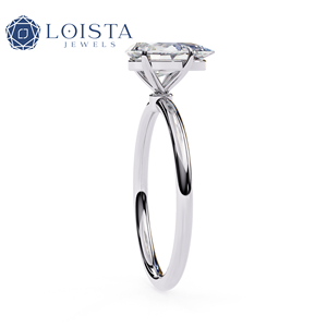 Bague de fiançailles LOISTA en diamant taille poire pour femme, platine, diamant naturel certifié GIA, style classique - Product Image 2