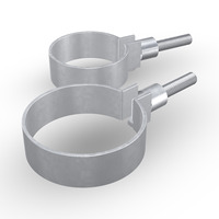 Supports de tuyaux en acier inoxydable 304, type étrier et anneau fendu réglables pour tige filetée