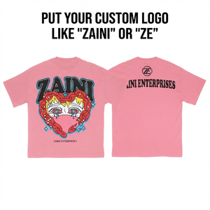 Camiseta de Algodón Premium de 240 GSM para Hombre, Estilo Simple, Color Rosa, Personalizable con Logotipo Gráfico DTG/DTF, Corte Holgado - Product Image 1