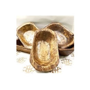 Bol à pâte en bois massif naturel, artisanal, antique, long, décoratif, pour la fabrication de bougies et la décoration de table, vente en gros - Product Image 4