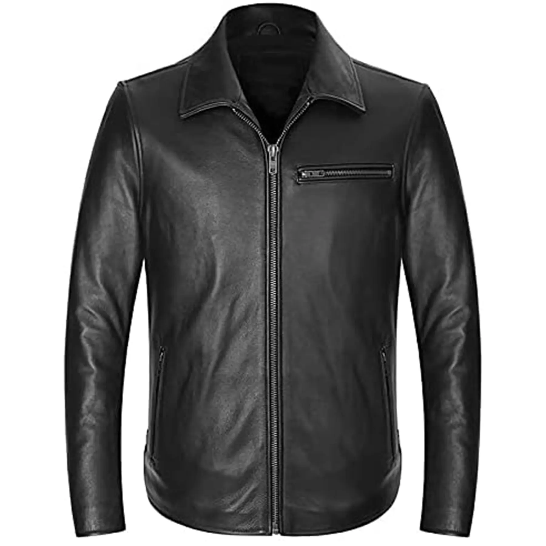 Blouson de motard d'hiver en cuir homme, chaud, de haute qualité, vente en gros