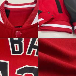 โรงงานขายส่งเสื้อแจ็คเก็ต Letterman แบบกำหนดเองสำหรับทีมเบสบอล พร้อมหมายเลขผู้เล่นแบบส่วนตัว ขอบยางยืด รับผลิตแบบ OEM ODM จากผู้ผลิตและผู้จัดจำหน่าย - Product Image 4