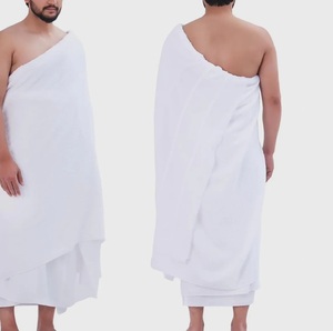 Thobe blanc en coton pour homme, robe de prière longue jusqu'aux chevilles, sans manches, style Moyen-Orient, respirant, coupe ample, Ihram modeste - Product Image 5
