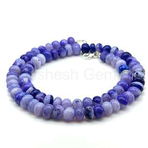 Collar de ópalo púrpura natural con cuentas lisas en forma de rondel de 7-9 mm, hecho a mano, para mujeres y hombres, precio al por mayor. - Product Image 6