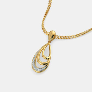 Collar con Colgante de Oro Amarillo de 14K con Diamante Cultivado en Laboratorio de Corte Brillante Redondo - Product Image 5