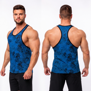 Wholesale <b>Men</b> Printed Tank Top 100% Cotton Polyester Breathable <b>Singlet</b> <b>Men</b> Gym Wear Racerback Top <b>Men</b> Workout Wear Vest Top - Product Image 1