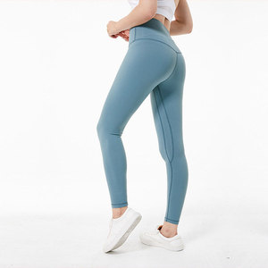 Leggings de sport taille haute, longueur intégrale, noirs unis, en tricot extensible, respirants et confortables, pour yoga et fitness - Product Image 3