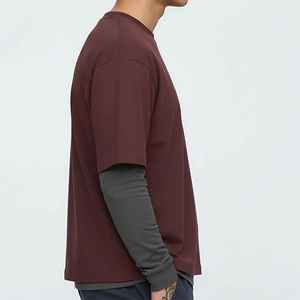 Camiseta Ringer de Doble Manga con Diseño Nuevo y Moderno, Color Personalizado, 100% Algodón, Logotipo Bordado Personalizado, Estilo Hip Hop, Corte Holgado - Product Image 5