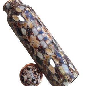 Custom Logo Printed Minimalist Copper-Look <b>Plastic</b> <b>Drinkware</b> Adults' Tour Drinking Bottles with Lid Accepts Custom Logo - Product Image 1