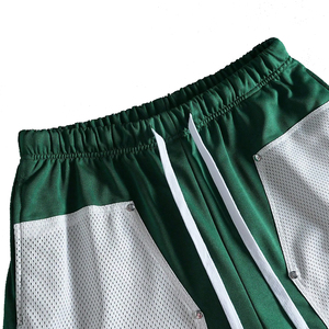 2026 Custom High Quality Solid Vintage Breathable Double <b>Layer</b> Mesh Shorts for Men 100% Cotton Shorts For Men - Product Image 3