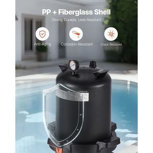 Système de filtration de piscine 9000 GPH avec filtre à cartouche 2 ports de 200 pieds carrés - Product Image 3