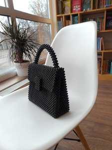 Sac fourre-tout tissé à la main avec perles, style bohème, accessoire de plage extérieur, 100 % artisanal, motif couleur naturelle - Product Image 4