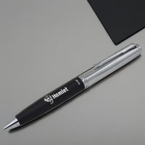 Business School bureau nouveauté 0.5mm stylo à bille rouleau noir argent métal cadeau promotionnel à prix réduit - Product Image 1