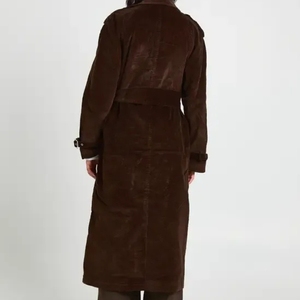 Nouveau manteau en laine croisé style ceinture 2026 pour femme, collection automne/hiver, style européen et américain, décontracté, long, uni et chaud - Product Image 4