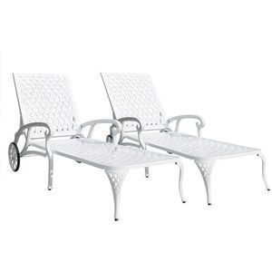 Chaise longue élégante en aluminium blanc, 1 pièce - Product Image 6