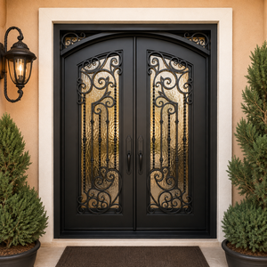 Puerta Exterior Moderna con Diseños de Hierro Forjado: Puertas de Entrada Hechas a Mano Personalizadas para Hogares Elegantes con Durabilidad Duradera - Product Image 4