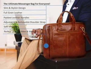 Wholesale Custom Logo Genuine Leather Vintage Durable Waterproof Anti-Theft <b>Laptop</b> <b>Sleeve</b> Elegant Business Portable Office - Product Image 2