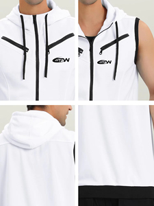 Men's Casual Hooded Sleeveless <b>Sweatshirt</b> Gym Fitness Tank Top Muscle Clothes Sports Tanks - Product Image 6