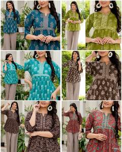 Colección de Lujo Ligera con Estampado Floral, Estilo TOP/Kurta Hecha a Mano, con Jegging, Ideal para Oficina y Uso Diario - Product Image 5