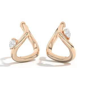 10K Gold Plated 925 Silver Pear Cut Infinity Lab Grown Diamond Hoop Earrings <b>Hinged</b> Clasp Loop Sleeper Pair - Product Image 4