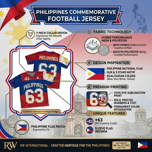 <b>Philippines</b> <b>Basketball</b> <b>Jersey</b> Unisex V-Neck Short Sleeve Sublimated Mesh Polyester Moisture-Wicking Breathable Sport Apparel - Product Image 5