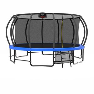 Trampolino Ricreativo da 15 Piedi con Canestro da Basket, Scala, Sacca Porta Scarpe e Rivestimento Galvanizzato Antiruggine - Giocattoli per Saltare - Product Image 4