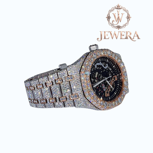Export Quality Mossinate Elegant Gold and Silver Stainless Steel <b>Watch</b> Genuine Diamond Detailing <b>for</b> a Luxurious Look and Feel - Product Image 3