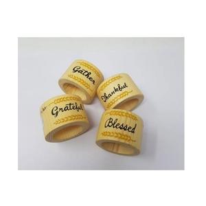 Anillos de Servilleta de Madera Modernos al por Mayor con Palabras Inspiradoras Grabadas, Ecológicos, Duraderos, Gratitud, Agradecimiento, Fe, Esperanza, Amor - Product Image 2