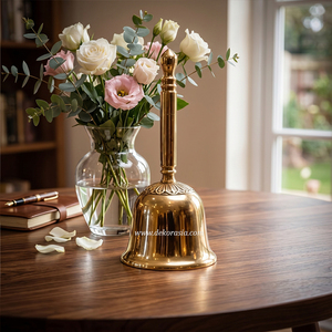 Brass <b>Bell</b> Handmade Luxury Decorative Table <b>Bell</b> Antique Style for Home Decor Hotel Desk Service <b>Bell</b> Elegant Design - Product Image 3