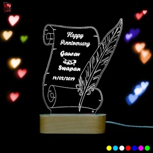 High On Demand 3D Illusion Multi Color <b>LED</b> Night Lamp Decorative <b>Light</b> for Couples Bedroom Romantic Home Available For Sale - Product Image 2