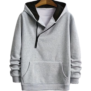 เสื้อฮู้ดดี้พิมพ์ลายสีพื้นผ้าฝ้ายฟลีซเนื้อนุ่มสบาย 100% สำหรับฤดูหนาว มีกระเป๋า ทรงบาง สำหรับผู้ชาย ผลิตในบังกลาเทศ - Product Image 1