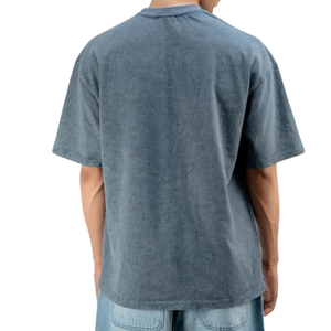 Camiseta de Hombre Lavada con Cuello Redondo y Manga Corta, Estampado Gráfico, 100% Algodón 220g, Ajuste Regular, Estilo Casual Urbano, Top para Compradores Mayoristas de Ropa - Product Image 2