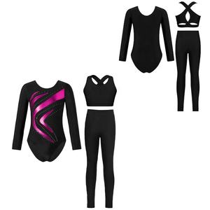 Traje de Baile de Salón para Niñas de 6 a 14 Años, Leotardo Metálico con Chaleco y Leggings para Gimnasia, Patinaje Artístico y Danza - Product Image 4