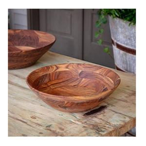 ชุดชามไม้ทรงกลมขนาดใหญ่คุณภาพสูงสำหรับใส่ผัก สลัด แป้ง และเสิร์ฟอาหาร - Product Image 1